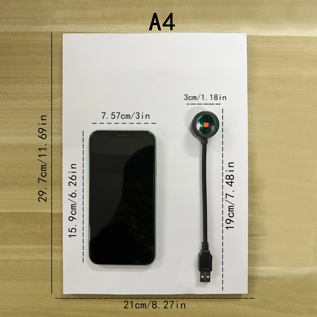 2PCS Sunset & Rainbow Projection Lamps – Aesthetic LED Night Lights for Room Decor, Photography, and Ambiance