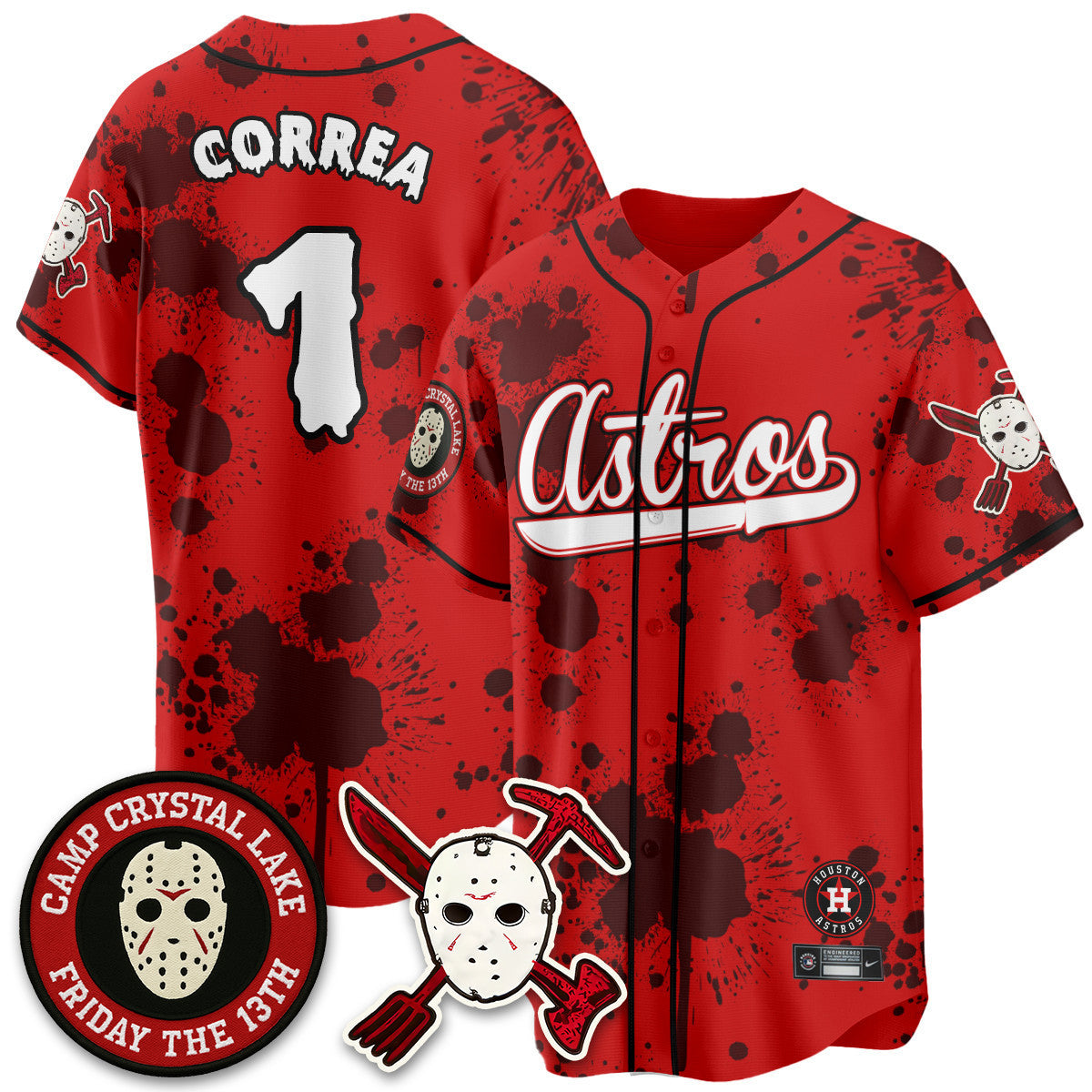Men's Houston Astros "Friday the 13th" Jersey - All Stitched