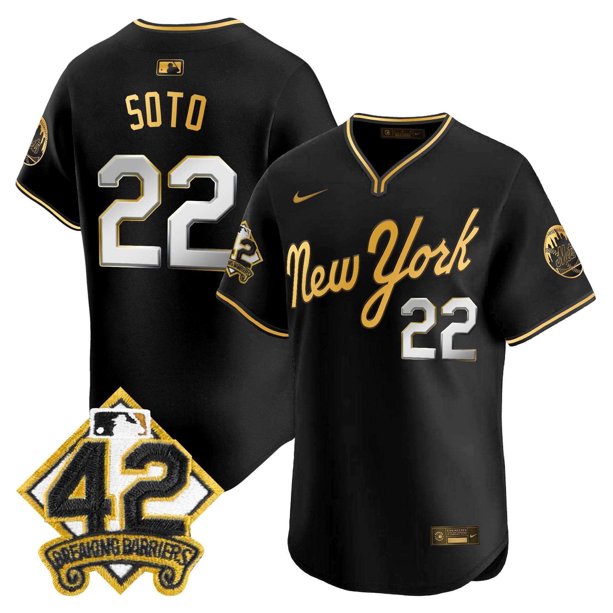 Men's New York Mets 2025 Jackie Robinson Patch Road Alternate Jersey – All Stitched