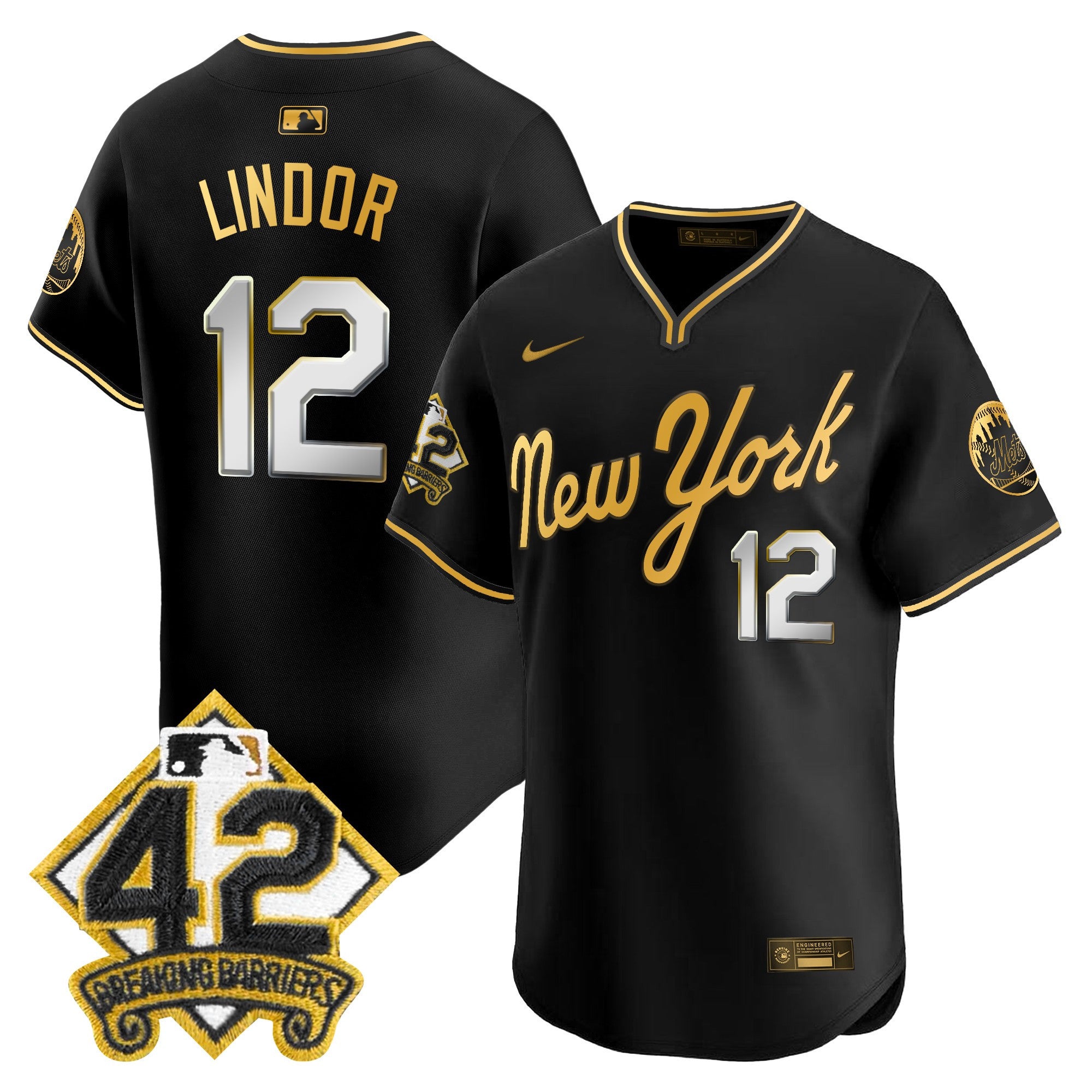 Men's New York Mets 2025 Jackie Robinson Patch Road Alternate Jersey – All Stitched