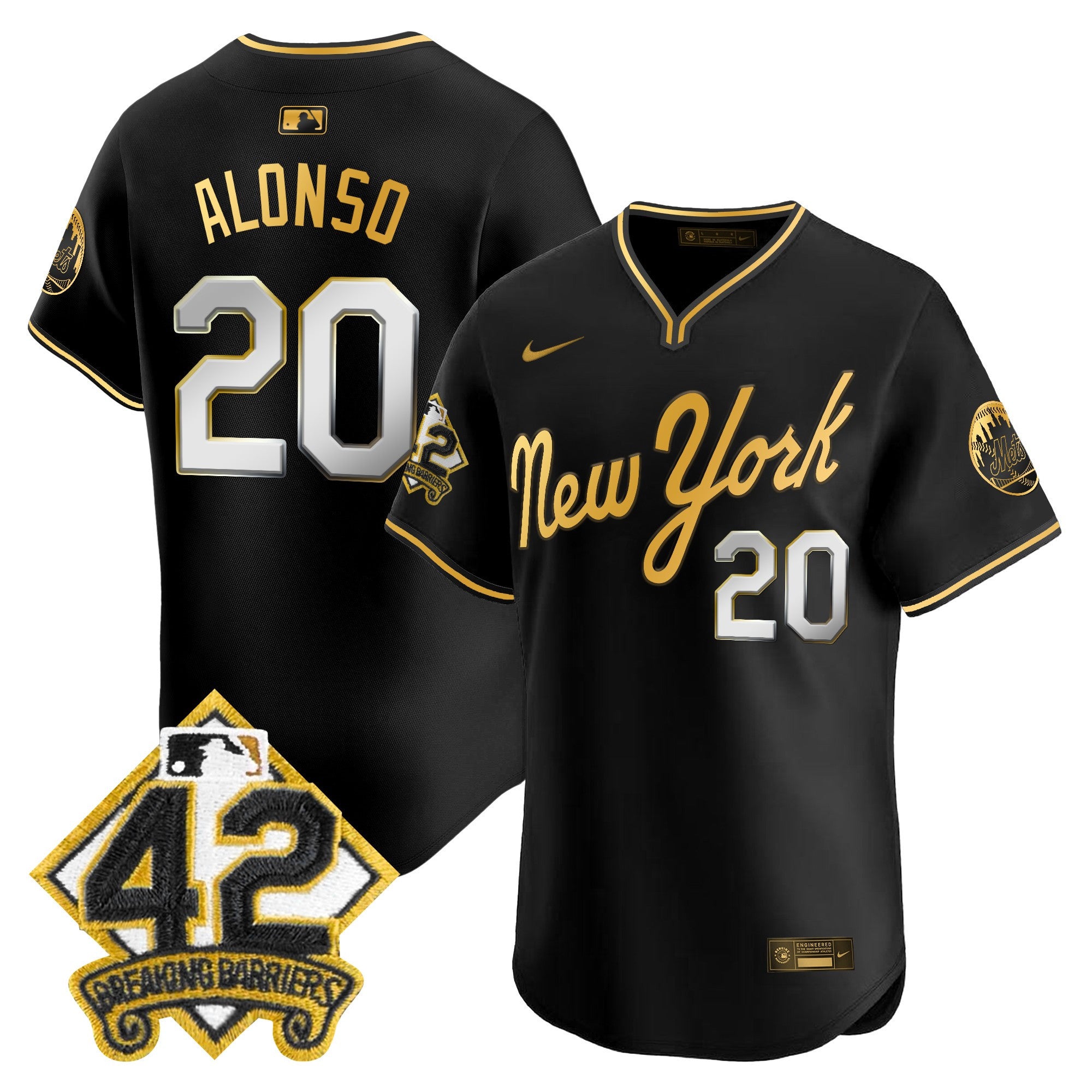 Men's New York Mets 2025 Jackie Robinson Patch Road Alternate Jersey – All Stitched
