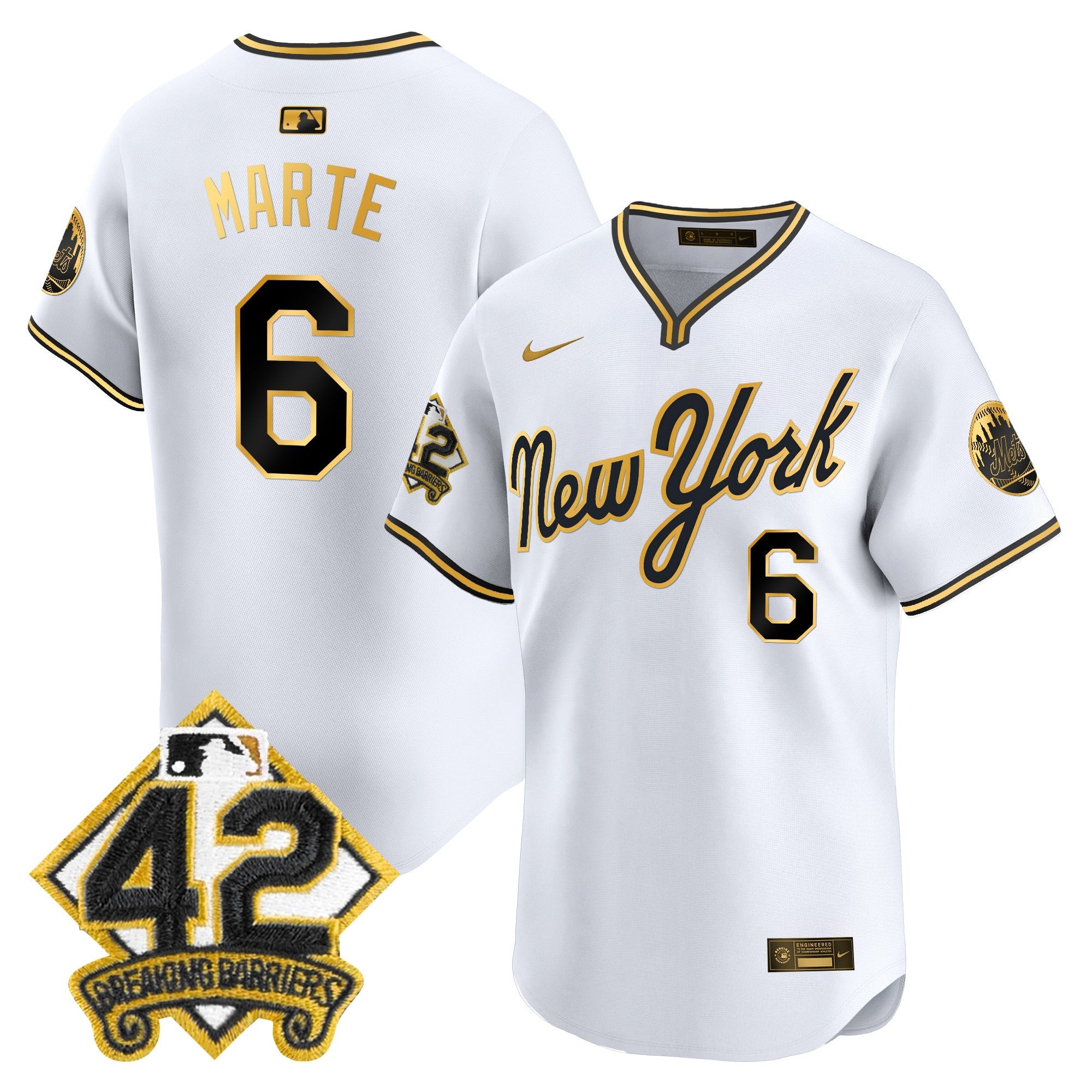 Men's New York Mets 2025 Jackie Robinson Patch Road Alternate Jersey – All Stitched
