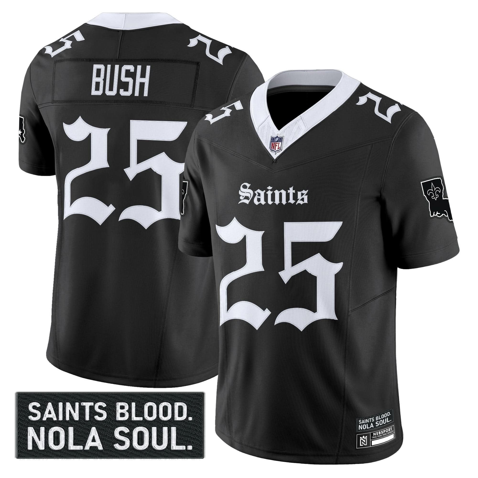 New Orleans Saints 'Gothic Vieux CarrÃ© Edition' Vapor Jersey - All Stitched