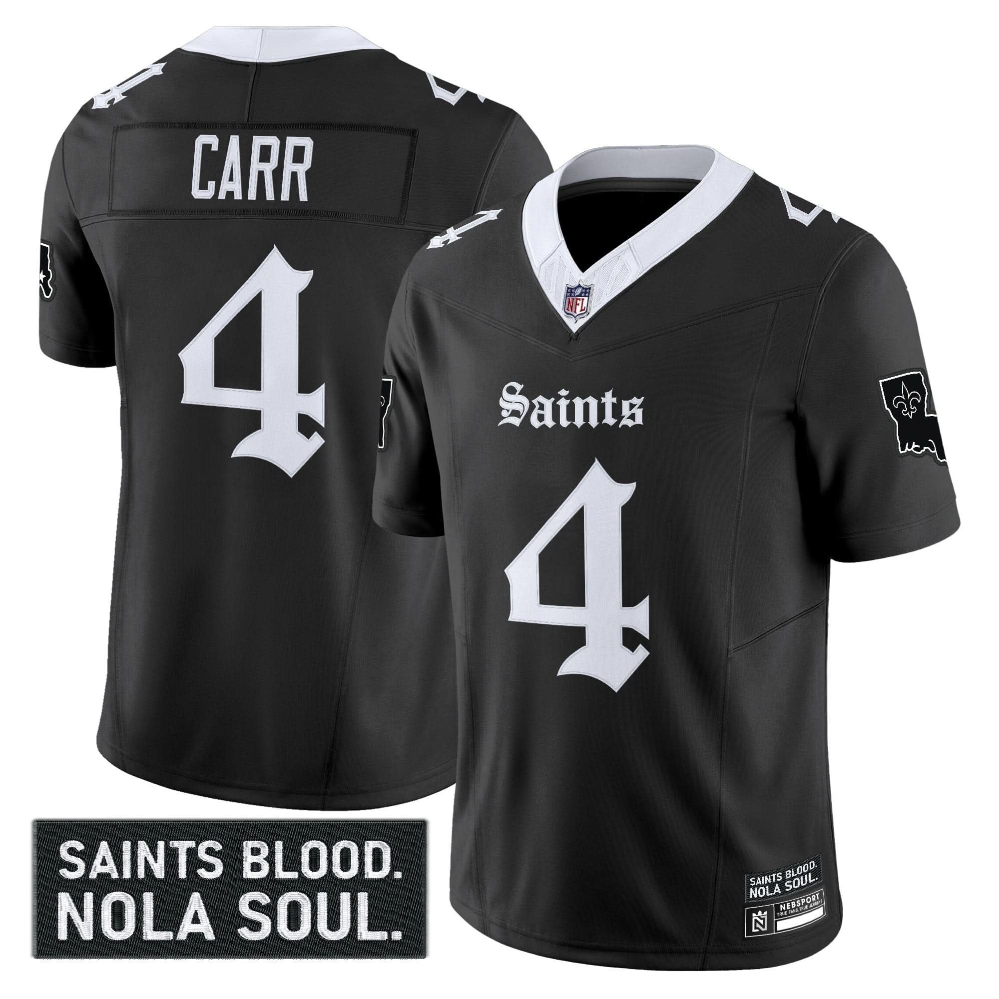 New Orleans Saints 'Gothic Vieux CarrÃ© Edition' Vapor Jersey - All Stitched