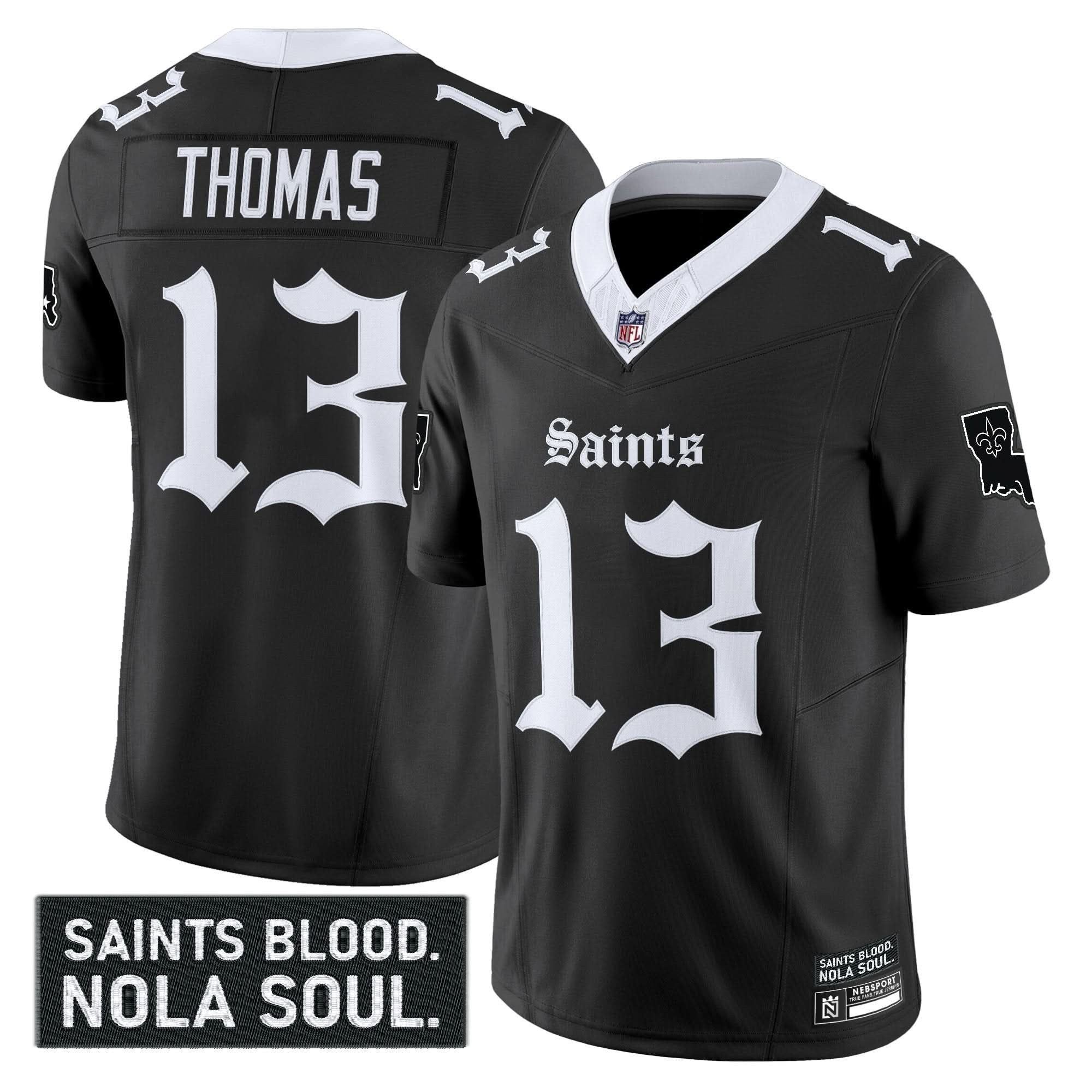 New Orleans Saints 'Gothic Vieux CarrÃ© Edition' Vapor Jersey - All Stitched