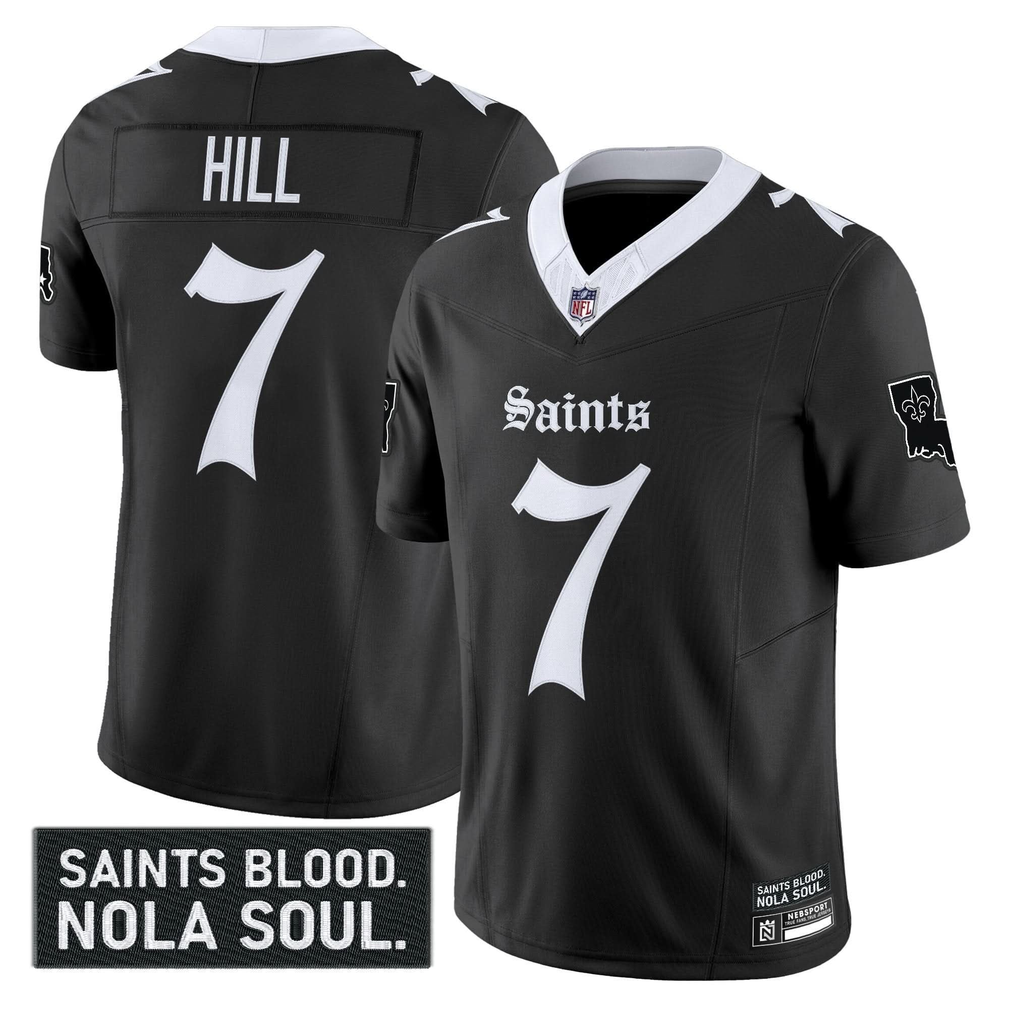 New Orleans Saints 'Gothic Vieux CarrÃ© Edition' Vapor Jersey - All Stitched