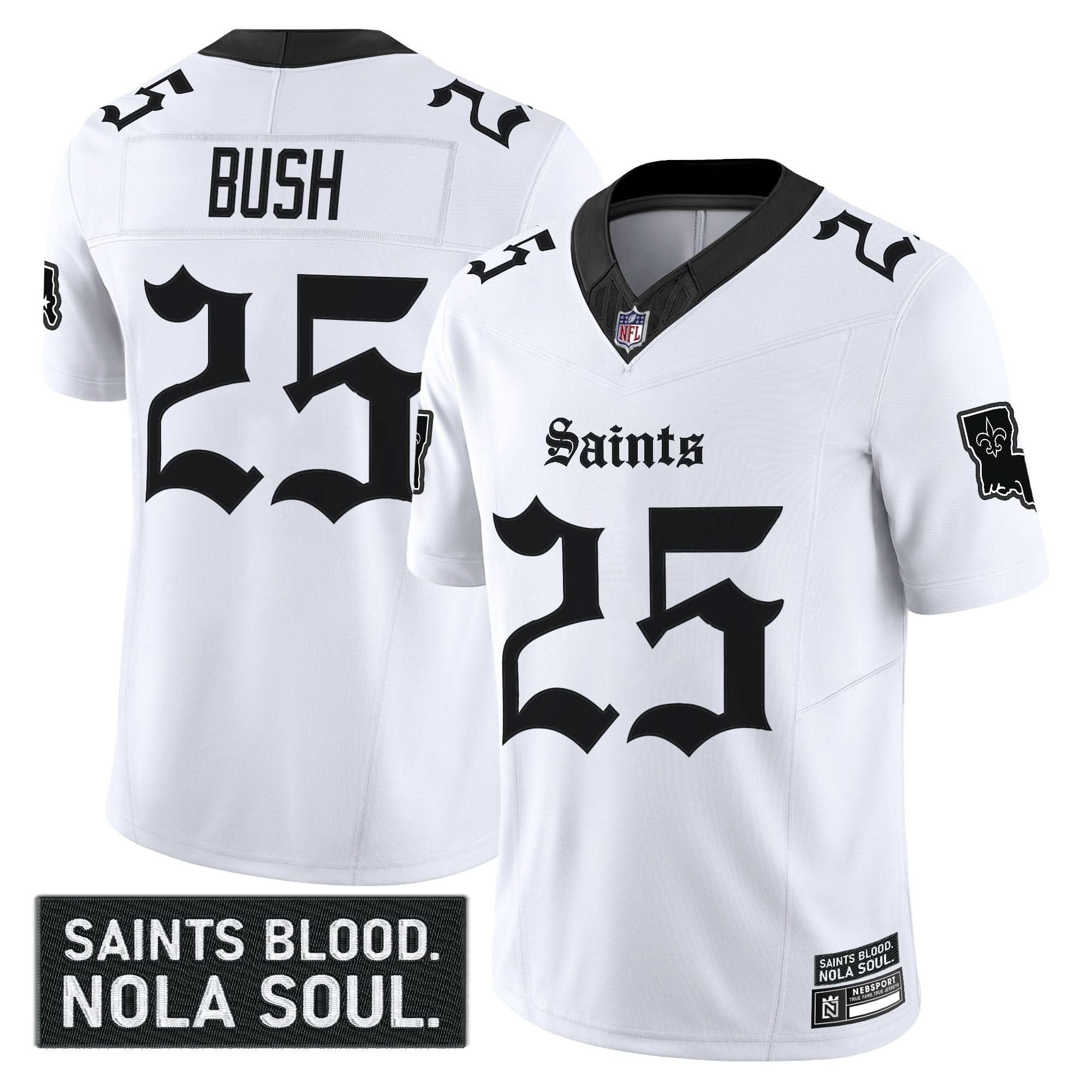 New Orleans Saints 'Gothic Vieux CarrÃ© Edition' Vapor Jersey - All Stitched