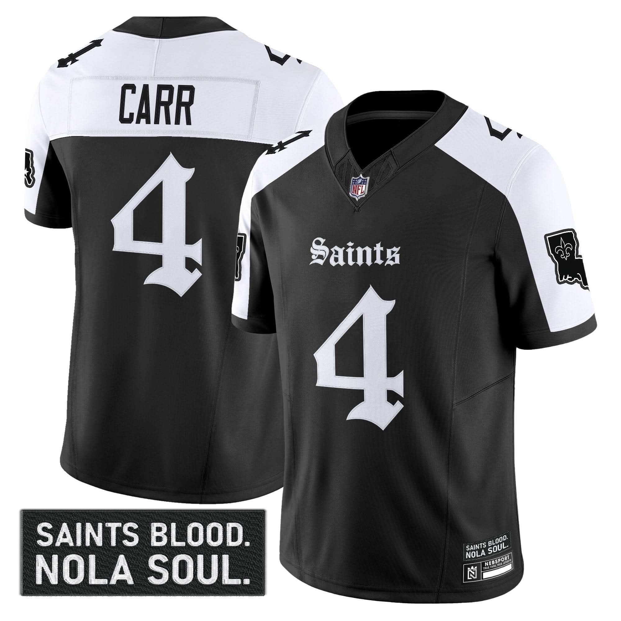New Orleans Saints 'Gothic Vieux CarrÃ© Edition' Vapor Jersey - All Stitched