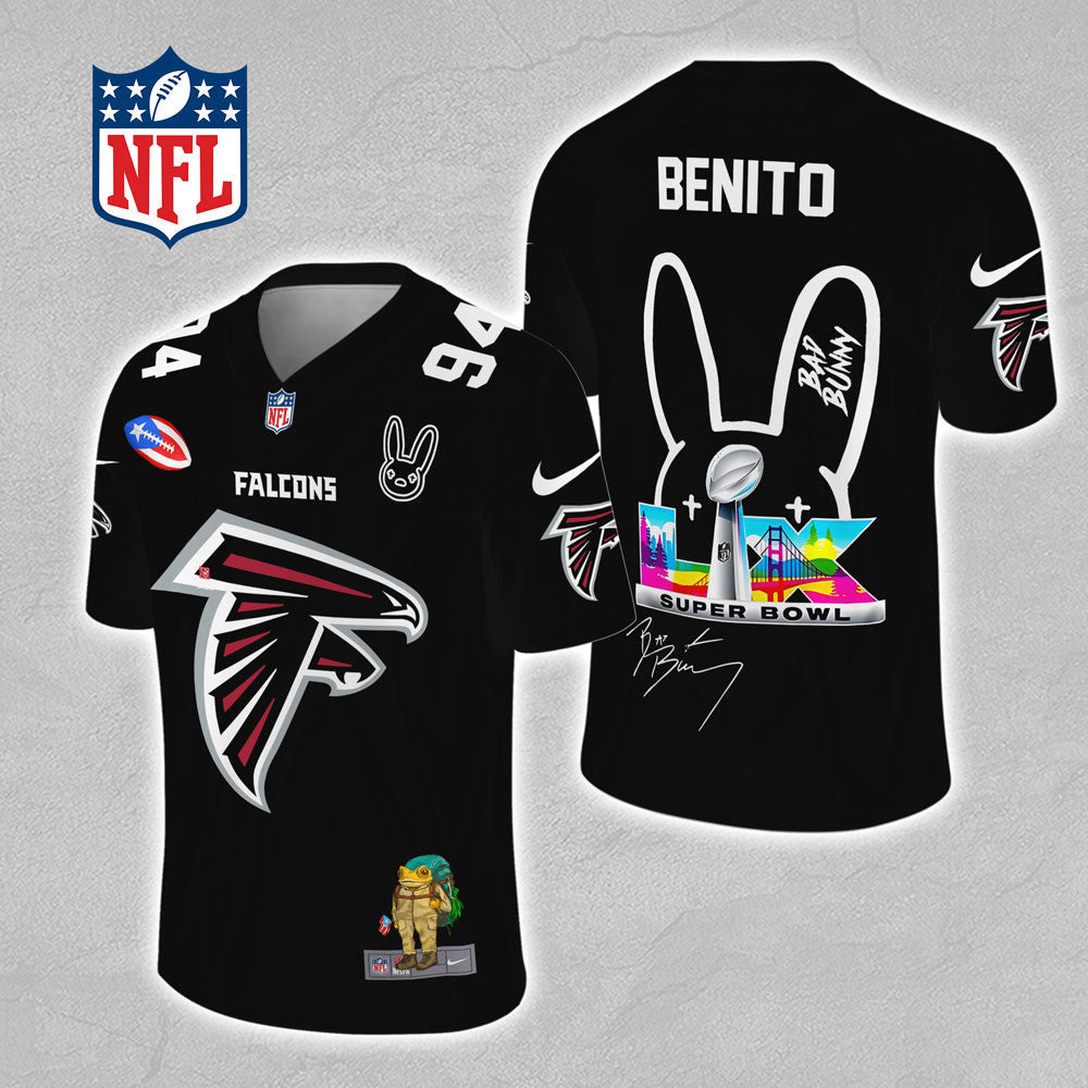 Atlanta Falcons x Bad Bunny 3D Football Jersey